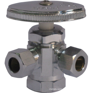 1/2" Fip X 3/8" Od X 3/8" Od Angle Three Way Valve with Cupc & NSF Certificate (J33)